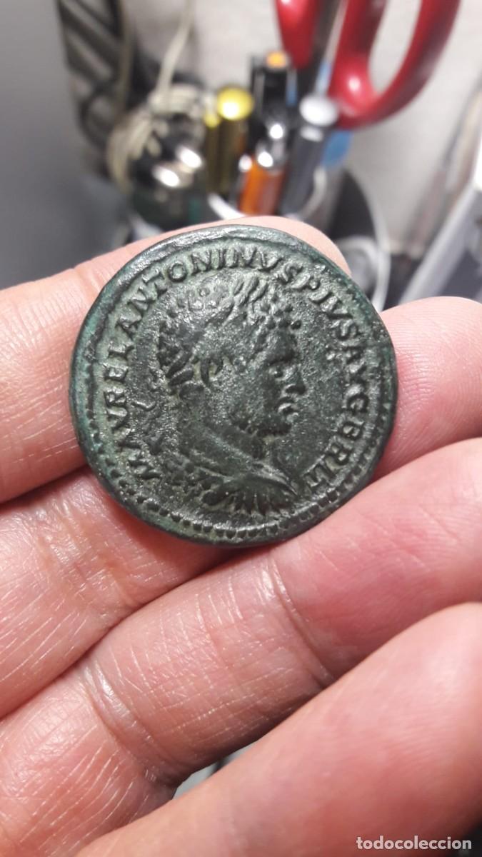 Reproducciones billetes y monedas: Sestercio de Caracalla - Reproduccion de Moneda Romana