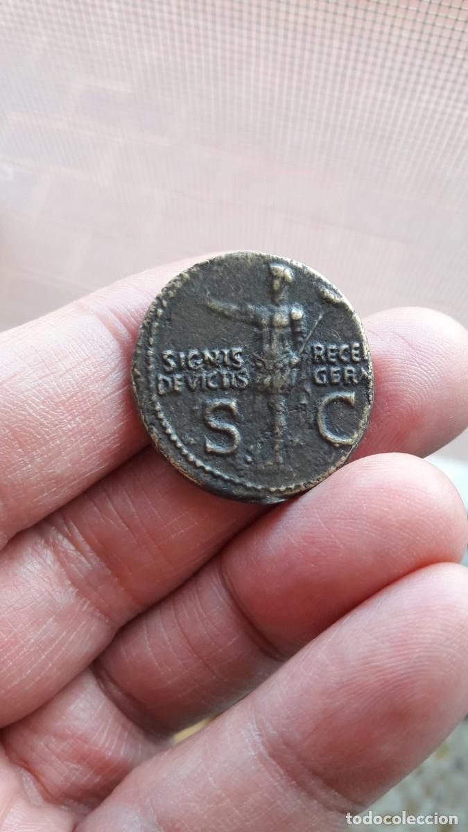 Reproducciones billetes y monedas: Dupondio de Germanico - Reproduccion de Moneda Romana