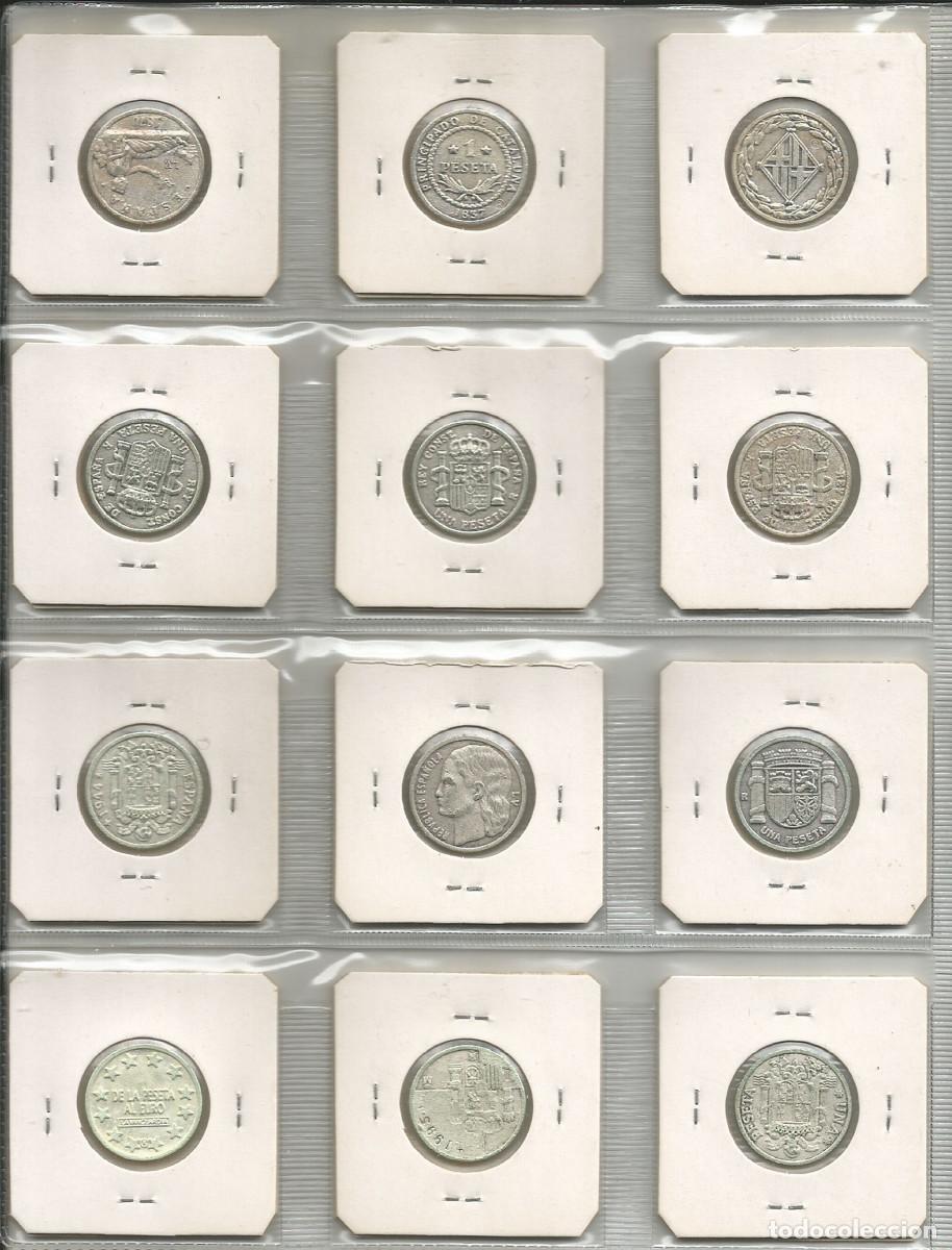 Reproductions Banknotes and Coins: ESPA&Ntilde;A - MONEDAS DE 1 PESETA - DESDE 1813 HASTA 2002 - PLATA/NIQUEL - NO CIRCULADAS