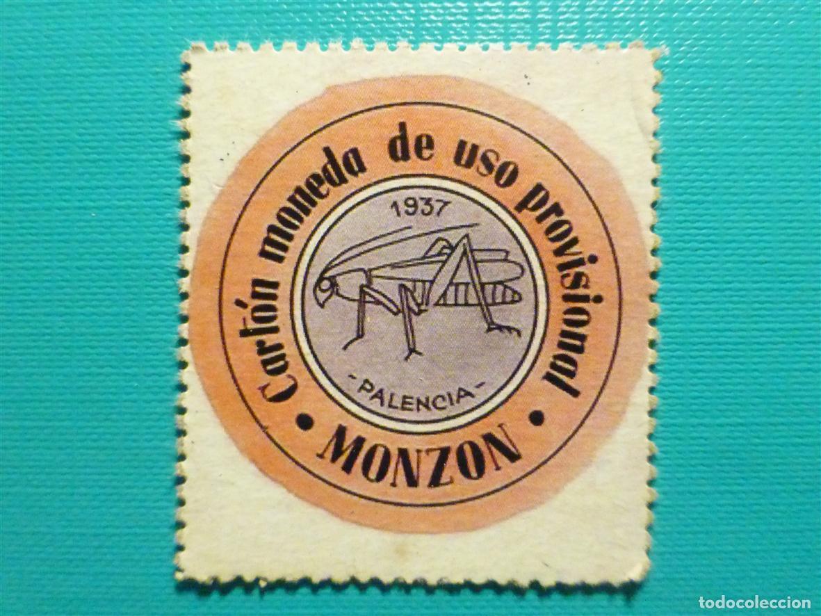 Reproducciones billetes y monedas: Cart&oacute;n Moneda de Uso Provisional - Monz&oacute;n - Palencia - 45 C&eacute;ntimos -