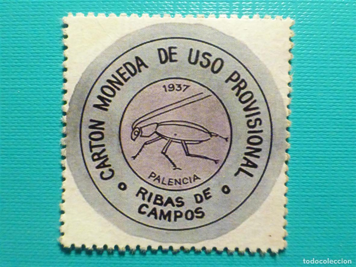 Reproducciones billetes y monedas: Cart&oacute;n Moneda de Uso Provisional - Ribas de Campos - Palencia - 15 C&eacute;ntimos -