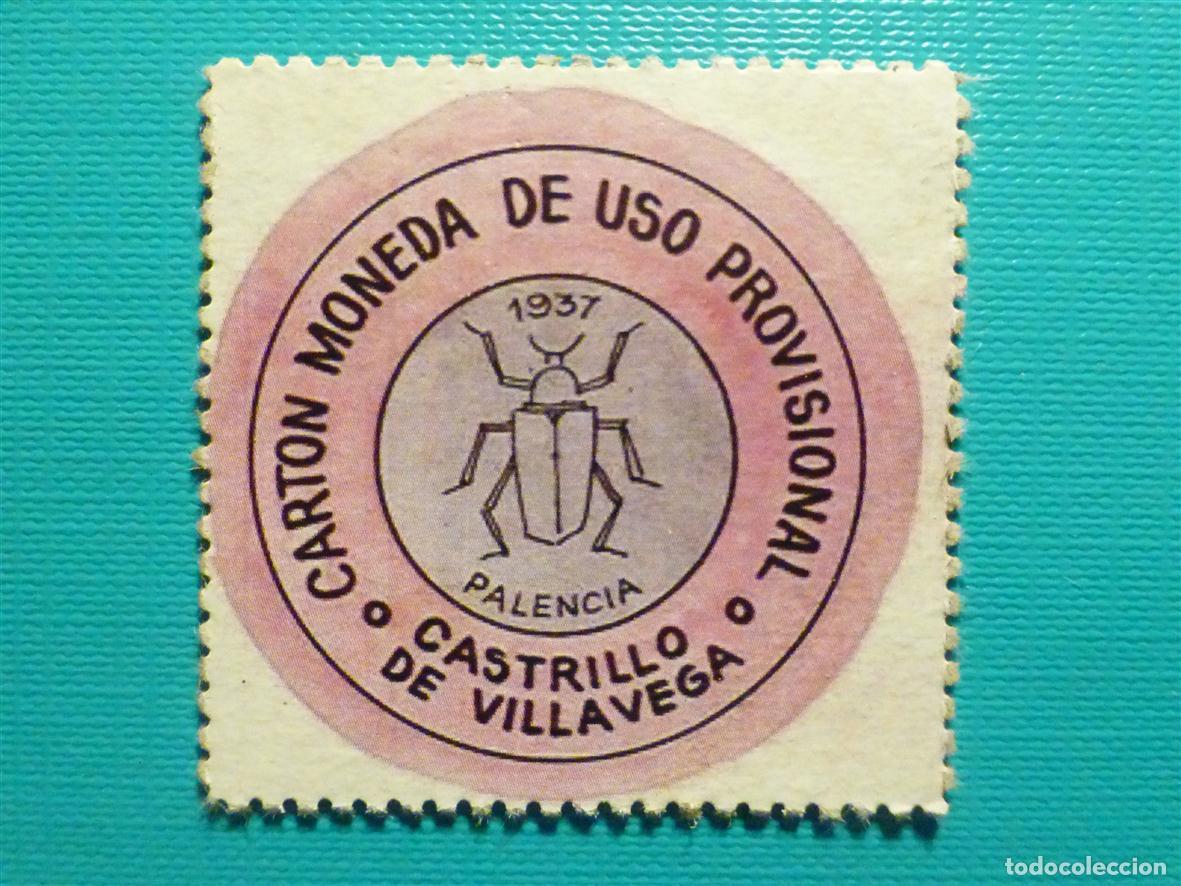 Reproducciones billetes y monedas: Cart&oacute;n Moneda de Uso Provisional - Castrillo de Villavega - Palencia - 5 C&eacute;ntimos -