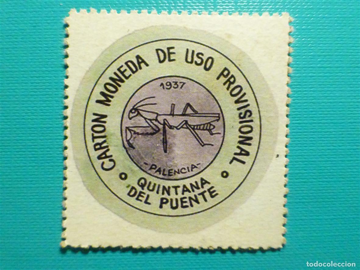 Reproducciones billetes y monedas: Cart&oacute;n Moneda de Uso Provisional - Quintana del Puente - Palencia - 10 C&eacute;ntimos -