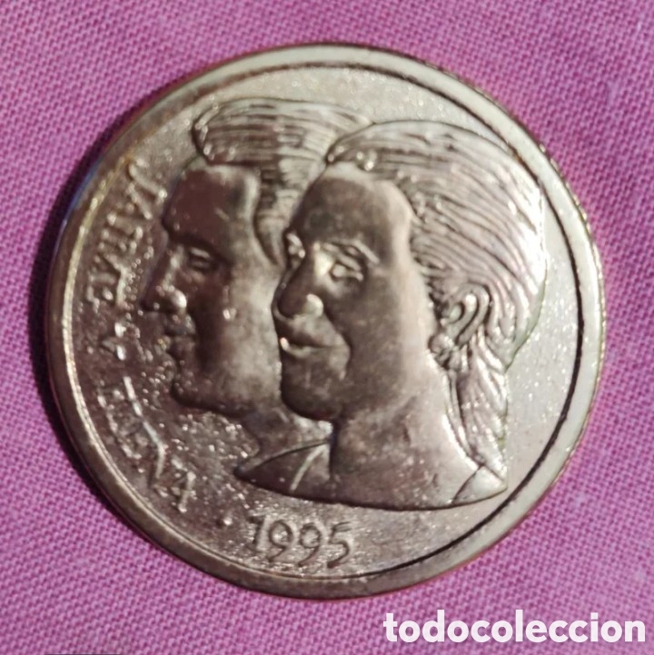 Reproducciones billetes y monedas: Moneda boda Infanta Elena y Jaime de Marichalar