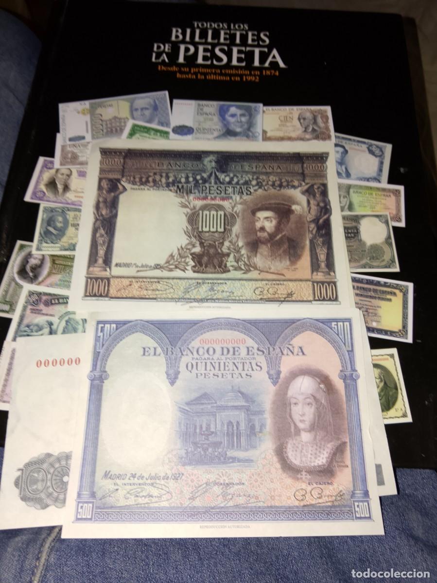 Reproducciones billetes y monedas: Lote de 159 reproducciones de la colecci&oacute;n todos los billetes de la peseta autorizaci&oacute;n b.espa&ntilde;a