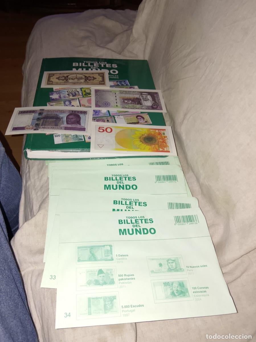 Reproducciones billetes y monedas: Lote de 164 reproducciones de billetes de todo el mundo dentro des sobres m&aacute;s album