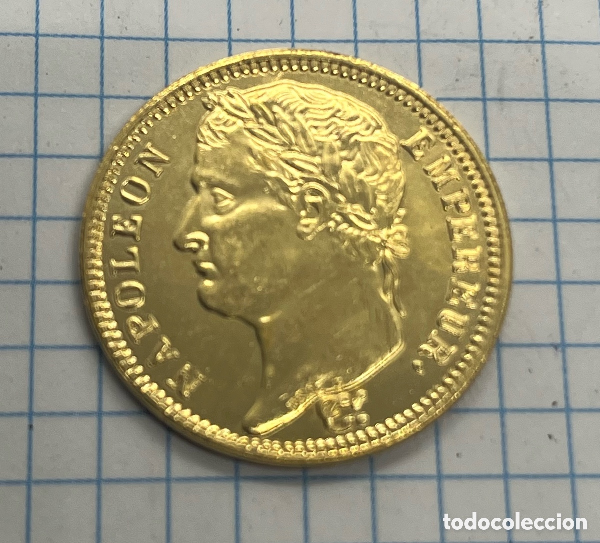 Riproduzioni banconote e monete: MONEDA DE ORO PURO DE NAPOLE&Oacute;N I DE 1809
