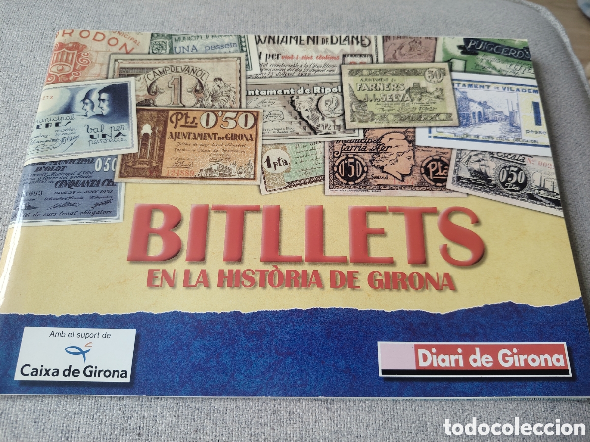 Reprodu&ccedil;&otilde;es notas e moedas: Billetes historia de Girona. Completo. Catalunya