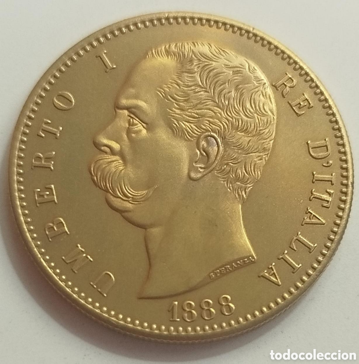 Reproducciones billetes y monedas: Moneda Umberto I de Italia 100 Liras 1888