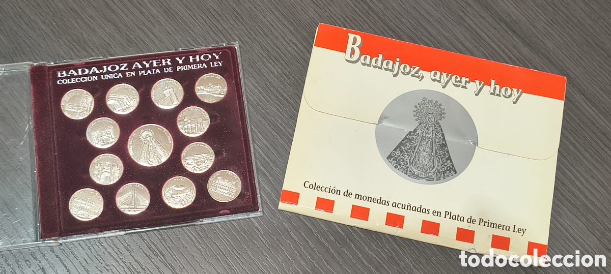 Reproducciones billetes y monedas: Monedas plata Badajoz, ayer y hoy