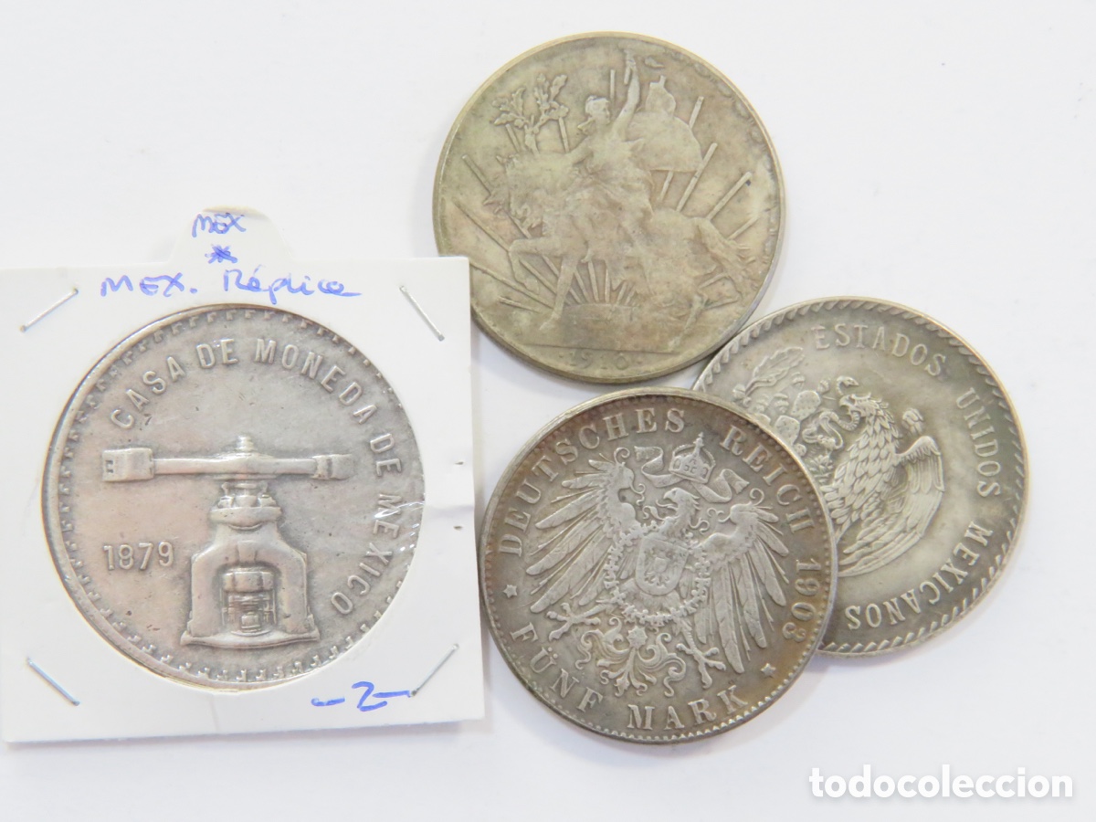 Reproducciones billetes y monedas: Lote Reproducciones Monedas Hist&oacute;ricas Plata Decorativas Colecci&oacute;n