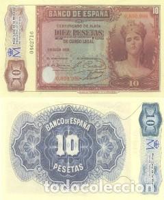 Reproducciones billetes y monedas: REPRODUCCION DE BILLETE DE ESPA&Ntilde;A, DIEZ PESETAS EMISION 1935. BILL-971 ,2