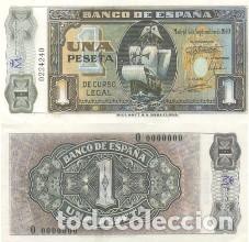 Reproducciones billetes y monedas: REPRODUCCION DE BILLETE DE ESPA&Ntilde;A, UNA PESETA 4 DE SEPTIEMBRE DE 1940. BILL-973