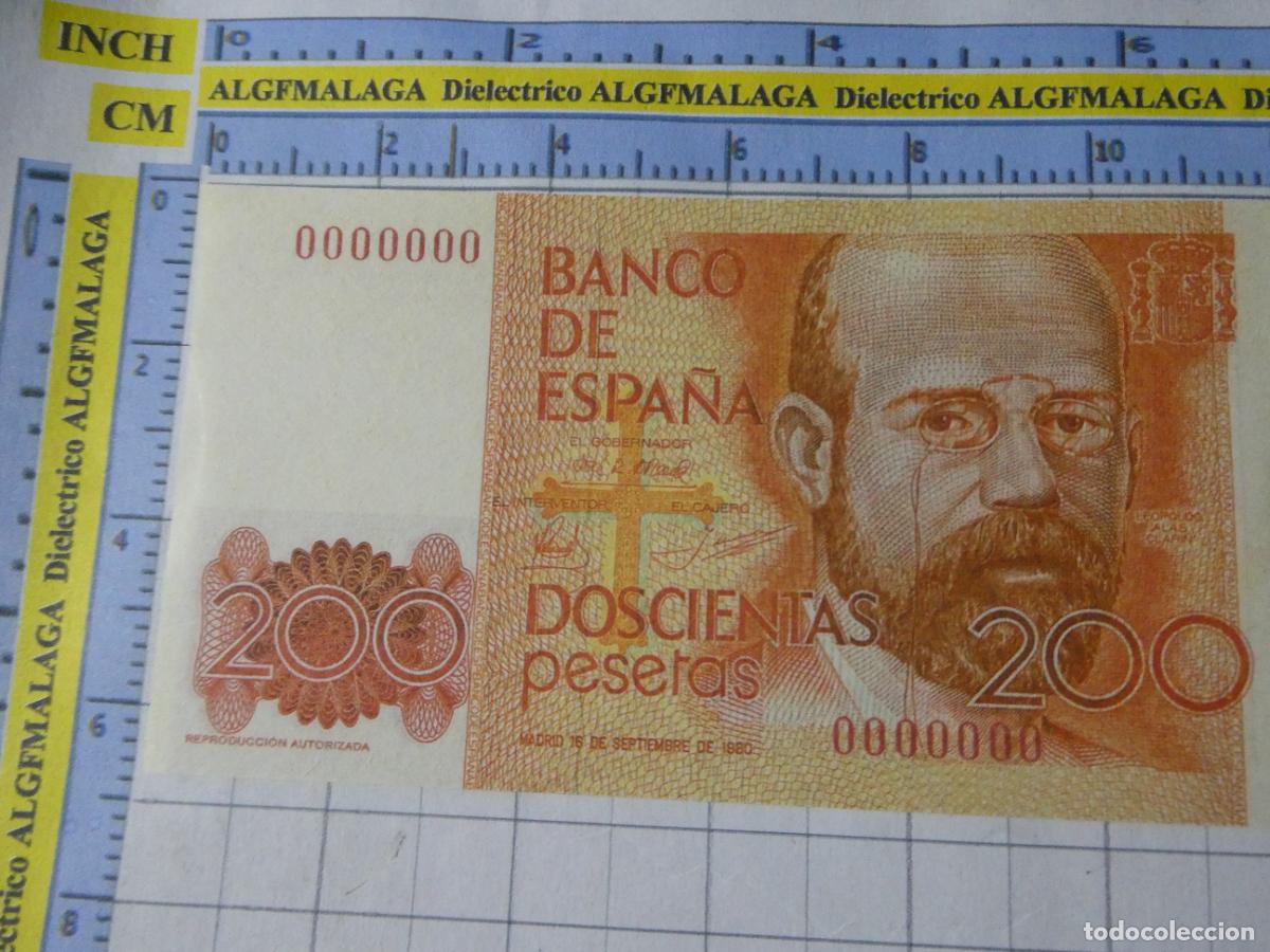 Reproducciones billetes y monedas: BILLETE FACS&Iacute;MIL ESPA&Ntilde;A EN DEMOCRACIA. 200 PESETAS 16 SEPTIEMBRE 1980. 274