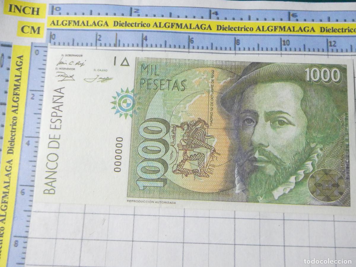 Reproducciones billetes y monedas: BILLETE FACS&Iacute;MIL ESPA&Ntilde;A EN DEMOCRACIA. 1000 PESETAS 12 OCTUBRE 1992. 276