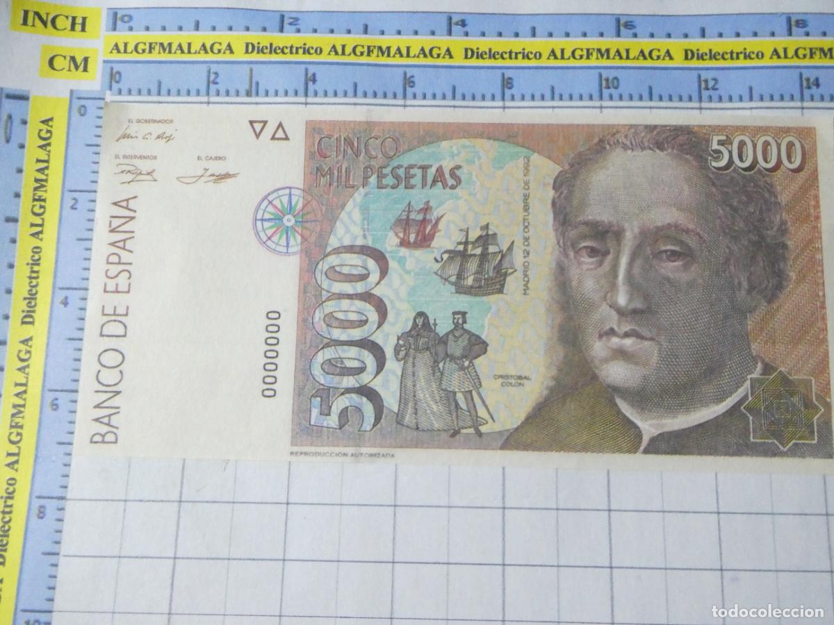 Reproducciones billetes y monedas: BILLETE FACS&Iacute;MIL ESPA&Ntilde;A EN DEMOCRACIA. 5000 PESETAS 12 OCTUBRE 1992. 278