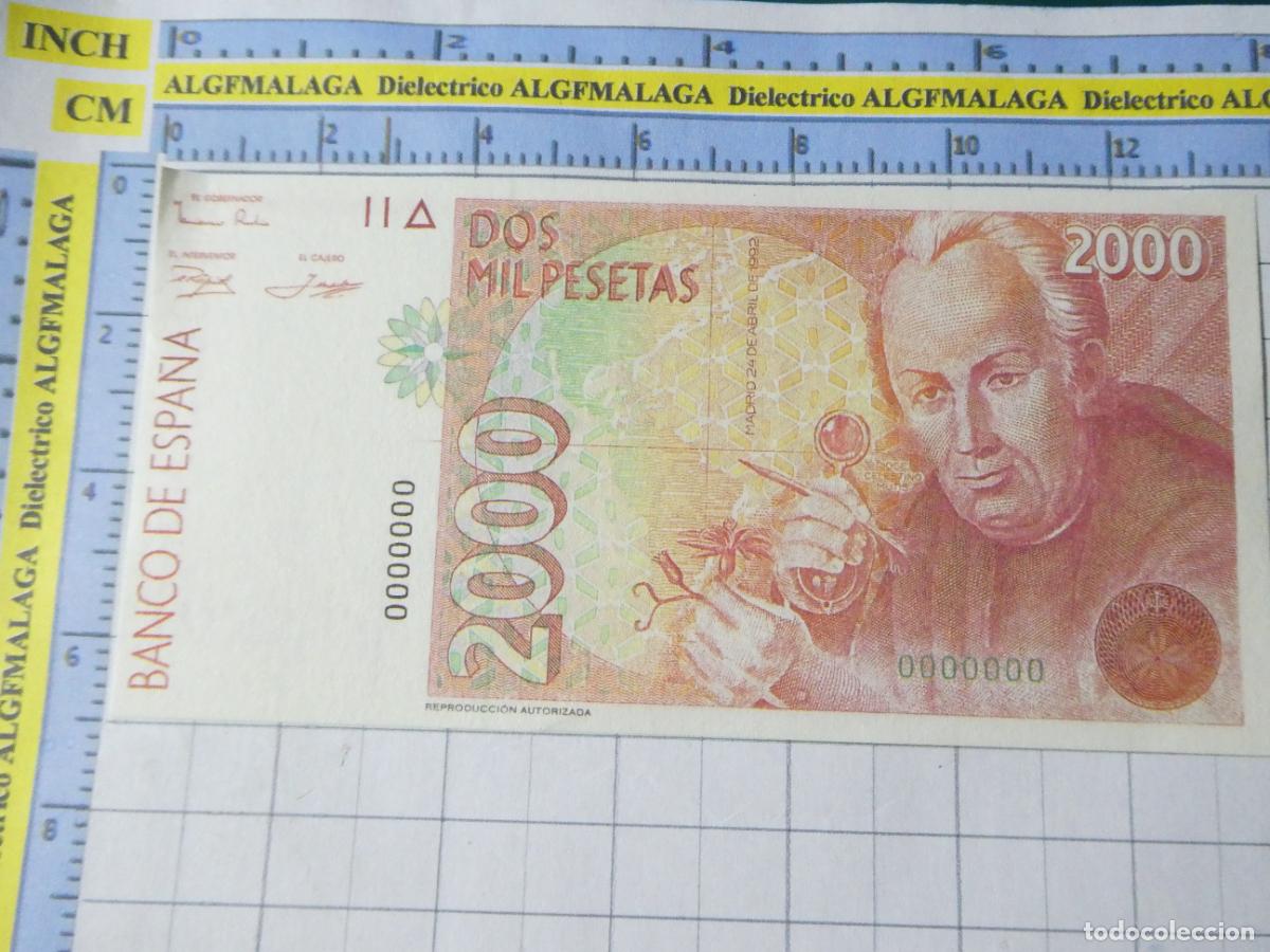 Reproducciones billetes y monedas: BILLETE FACS&Iacute;MIL ESPA&Ntilde;A EN DEMOCRACIA. 2000 PESETAS 12 ABRIL 1992. 279