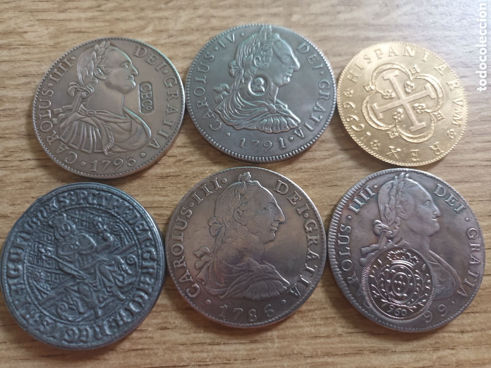 Reproducciones billetes y monedas: LOTE DE 6 REPLICAS PERFECTAS DE MONEDAS ANTIGUAS
