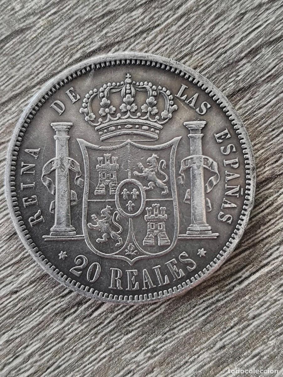 Reproducciones billetes y monedas: Moneda Hist&oacute;rica: 20 Reales Isabel II 1855 - R&eacute;plica de Calidad para Colecci&oacute;n