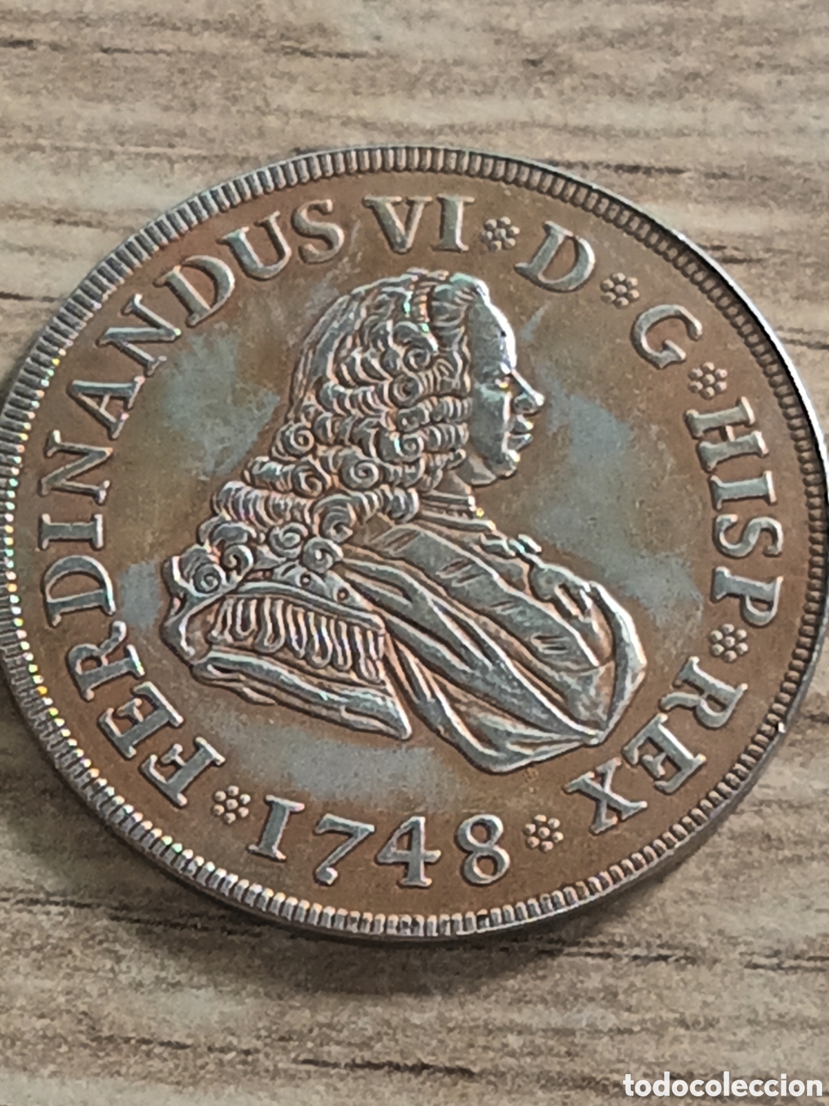 Reproducciones billetes y monedas: REPLICA DE FERNANDO VI 8 ESCUDOS A&Ntilde;O 1748