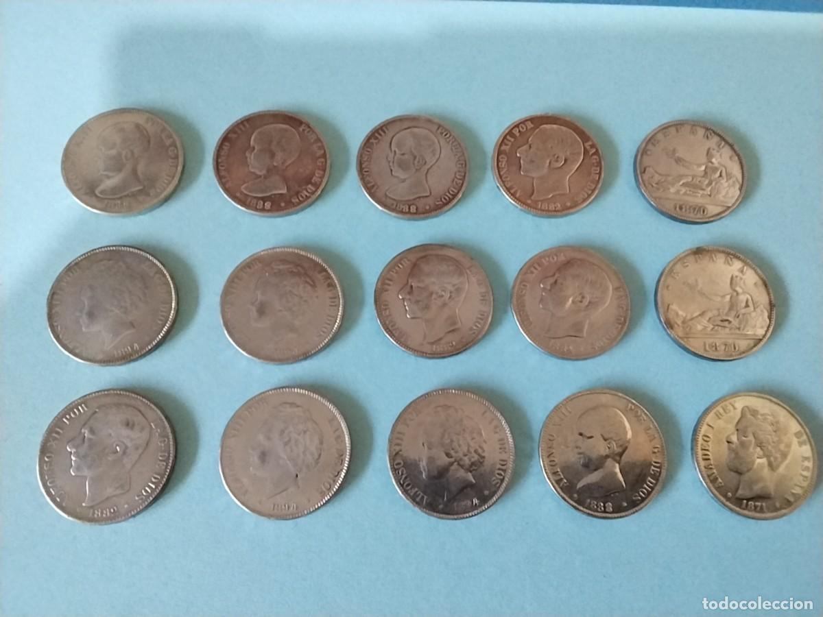 Reproducciones billetes y monedas: Lote monedas 5 pesetas