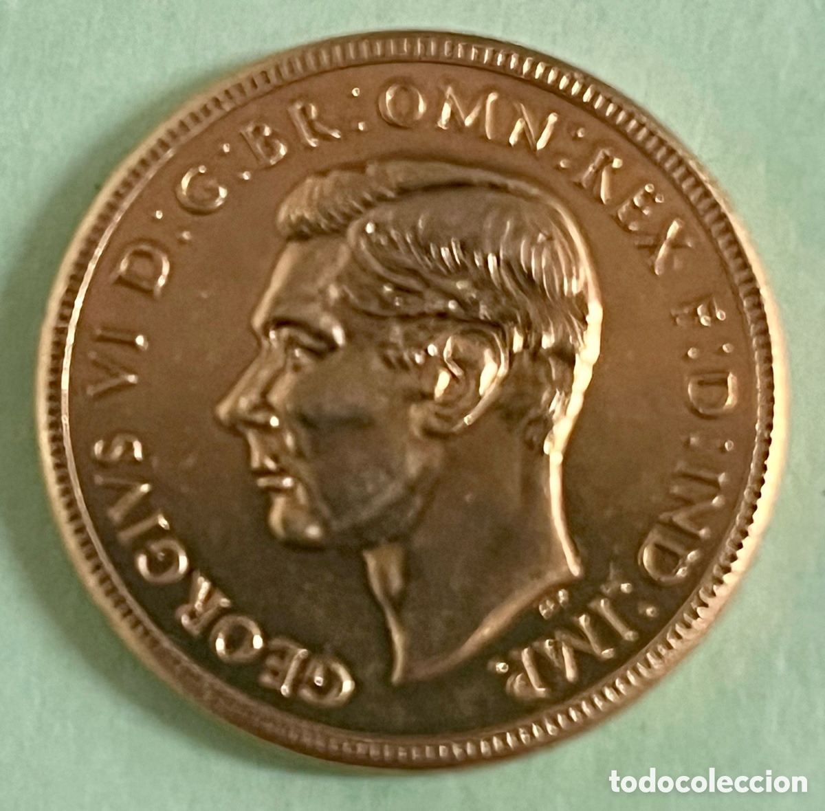 Reproducciones billetes y monedas: Moneda de oro puro de George VI Inglaterra 1937
