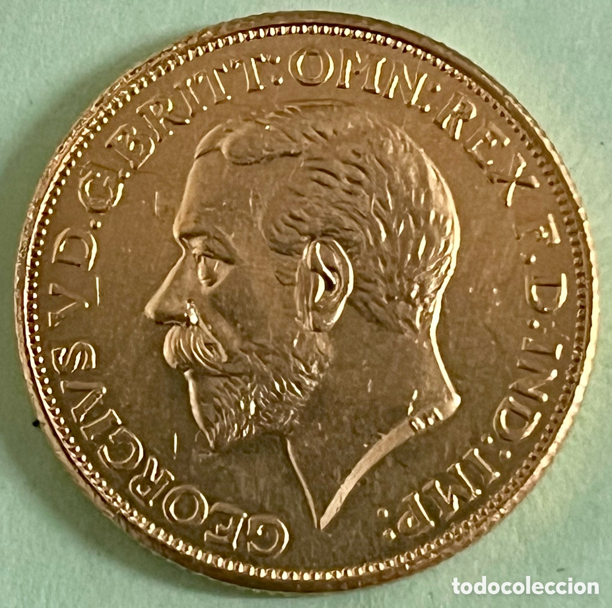 Reproducciones billetes y monedas: Moneda de oro puro de George V Inglaterra 1911