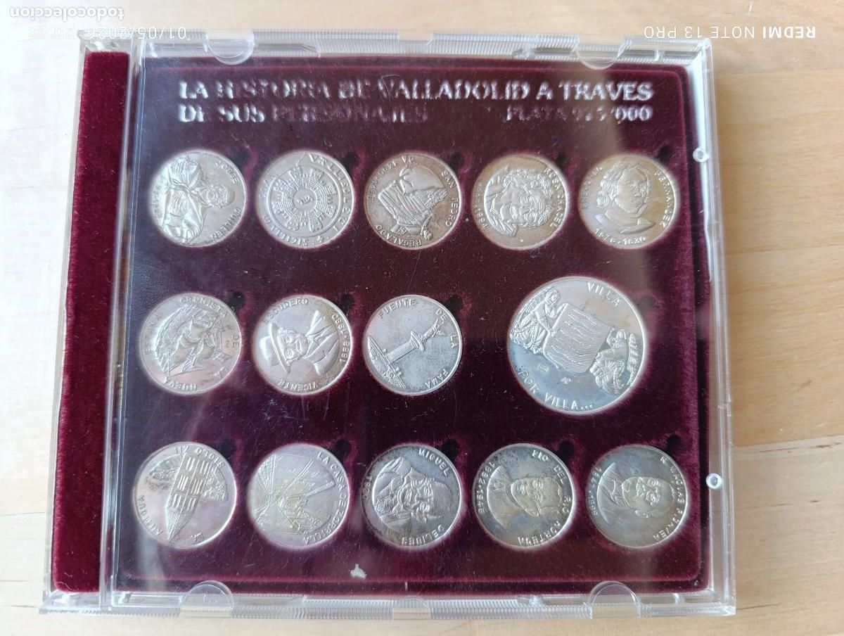 Reproducciones billetes y monedas: COLECCION DE MONEDAS EN PLATA DE 925/000 HISTORIA DE VALLADOLID A TRAVES DE SUS PERSONAJES.