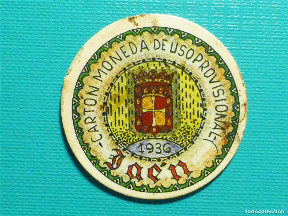 Reproducciones billetes y monedas: CART&Oacute;N MONEDA DE USO PROVISIONAL - Ja&eacute;n - Escudo - 5 c&eacute;ntimos