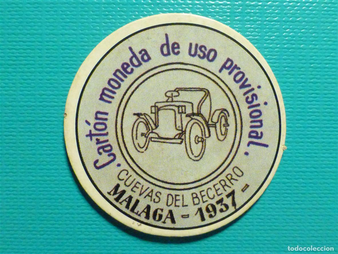 Reproducciones billetes y monedas: Cart&oacute;n Moneda de Uso Provisional - Cuevas del Becerro - M&aacute;laga - 1937 - 5 C&eacute;ntimos -