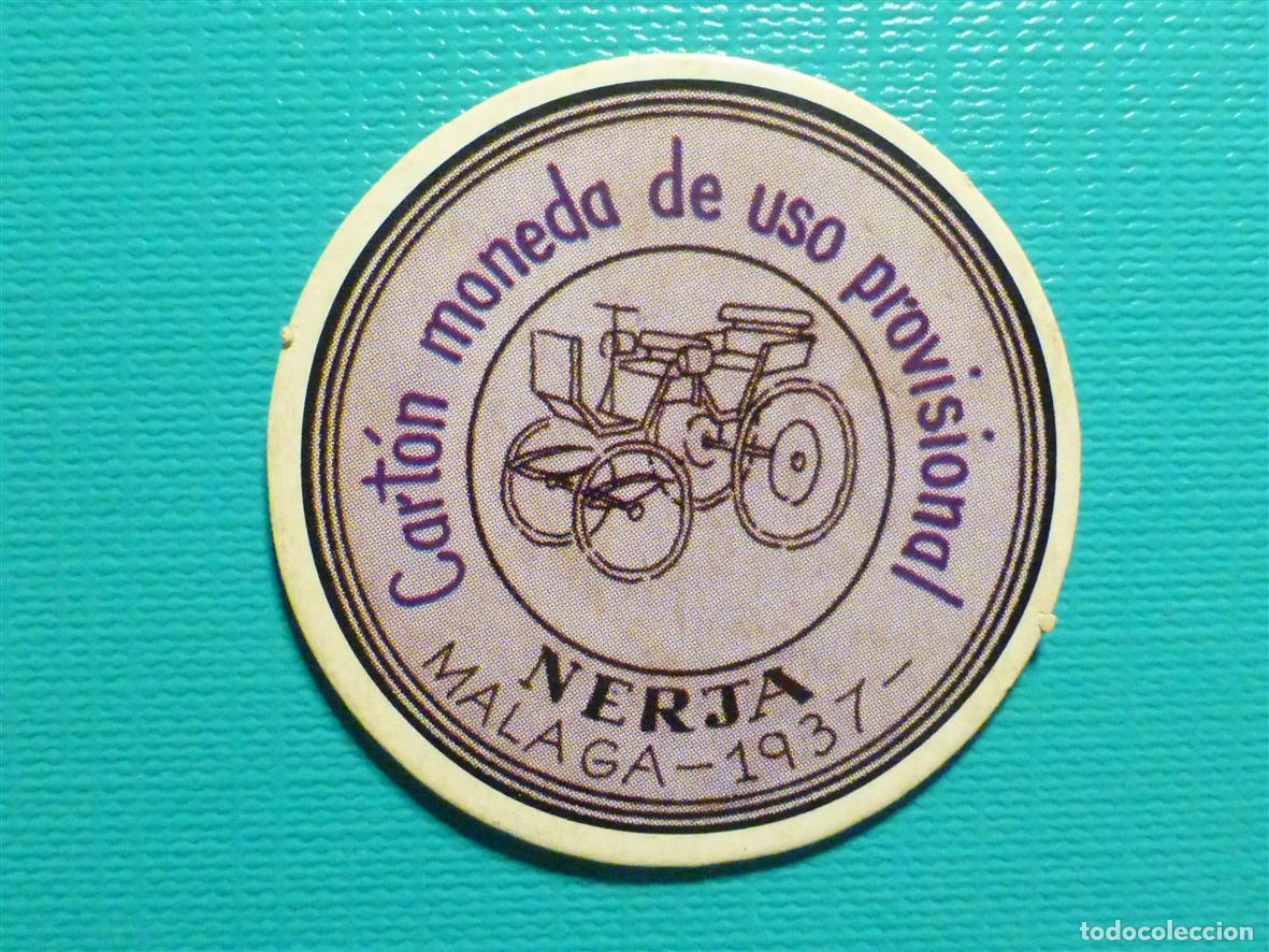 Reproducciones billetes y monedas: Cart&oacute;n Moneda de Uso Provisional - Nerja - M&aacute;laga - 1937 - 2 C&eacute;ntimos -