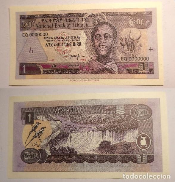 Reproducciones billetes y monedas: Billete Facs&iacute;mil , 1 birr Et&iacute;opia . Colecci&oacute;n todos los billetes del Mundo