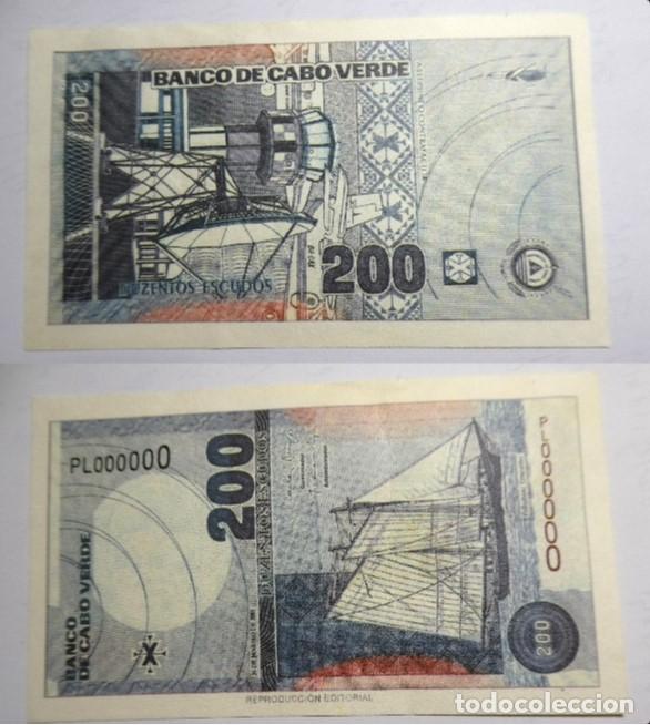 Reproducciones billetes y monedas: Billete Facs&iacute;mil , 200 Escudos de Cabo Verde . Colecci&oacute;n todos los billetes del Mundo