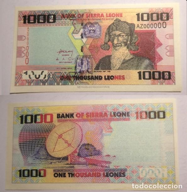 Reproducciones billetes y monedas: Billete Facs&iacute;mil ,1000 Leones de Sierra Leona. Colecci&oacute;n todos los billetes del Mundo