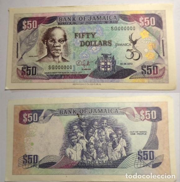 Reproducciones billetes y monedas: Billete Facs&iacute;mil , 50 d&oacute;lares de Jamaica . Colecci&oacute;n todos los billetes del Mundo