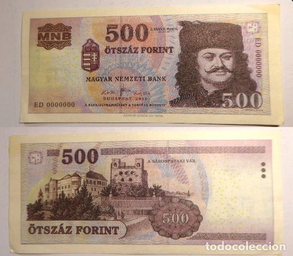 Reproducciones billetes y monedas: Billete Facs&iacute;mil , 500 forints H&uacute;ngria . Colecci&oacute;n todos los billetes del Mundo