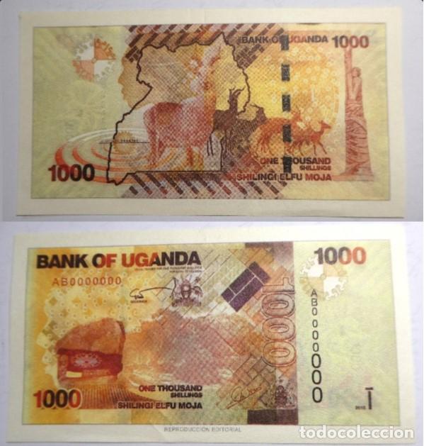 Reproducciones billetes y monedas: Billete Facs&iacute;mil , 1000 chelines Uganda. Colecci&oacute;n todos los billetes del Mundo