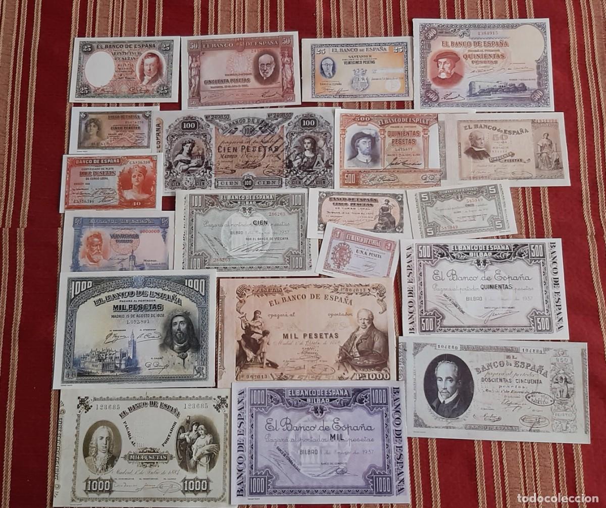 Reproducciones billetes y monedas: (FACSIMIL) LOTE DE 20 BILLETES ESPA&Ntilde;OLES FACSIMILES/REPRODUCCI&Oacute;N