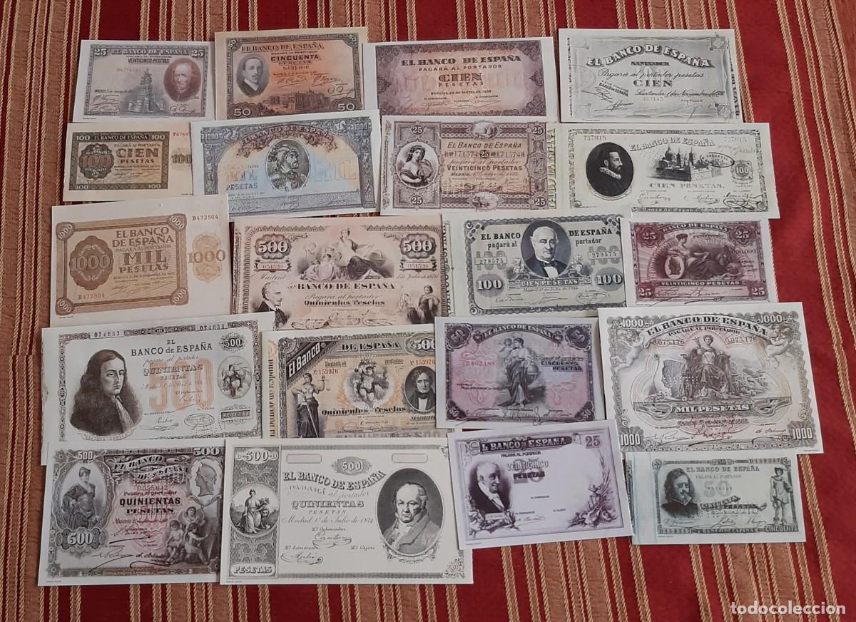 Reproducciones billetes y monedas: (FACSIMIL) LOTE DE 20 BILLETES ESPA&Ntilde;OLES FACSIMILES/REPRODUCCI&Oacute;N