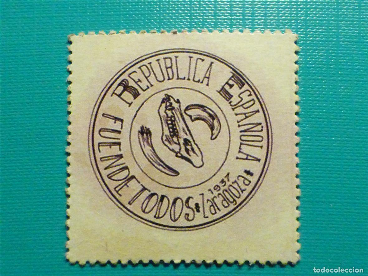 Reproducciones billetes y monedas: CART&Oacute;N MONEDA DE USO PROVISIONAL - Fuendetodos - Zaragoza - 15 C&eacute;ntimos