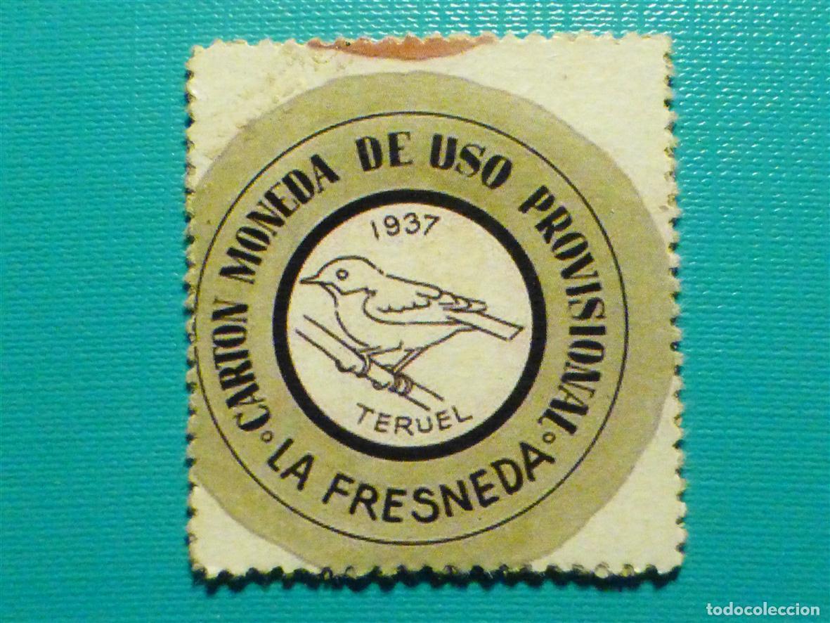 Reproducciones billetes y monedas: Cart&oacute;n Moneda de Uso Provisional - La Fresneda - Teruel - 1 C&eacute;ntimo -