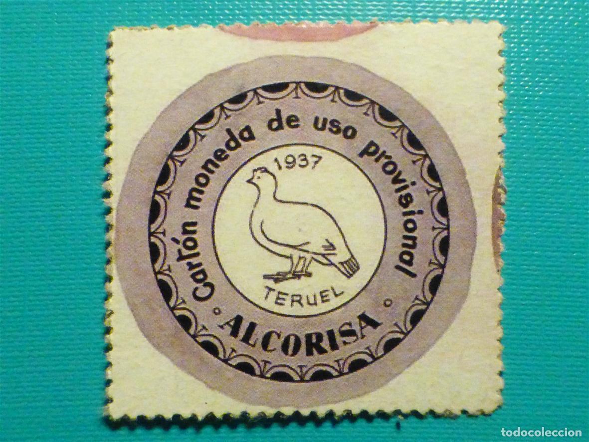 Reproducciones billetes y monedas: Cart&oacute;n Moneda de Uso Provisional - Alcorisa - Teruel - 60 C&eacute;ntimos -