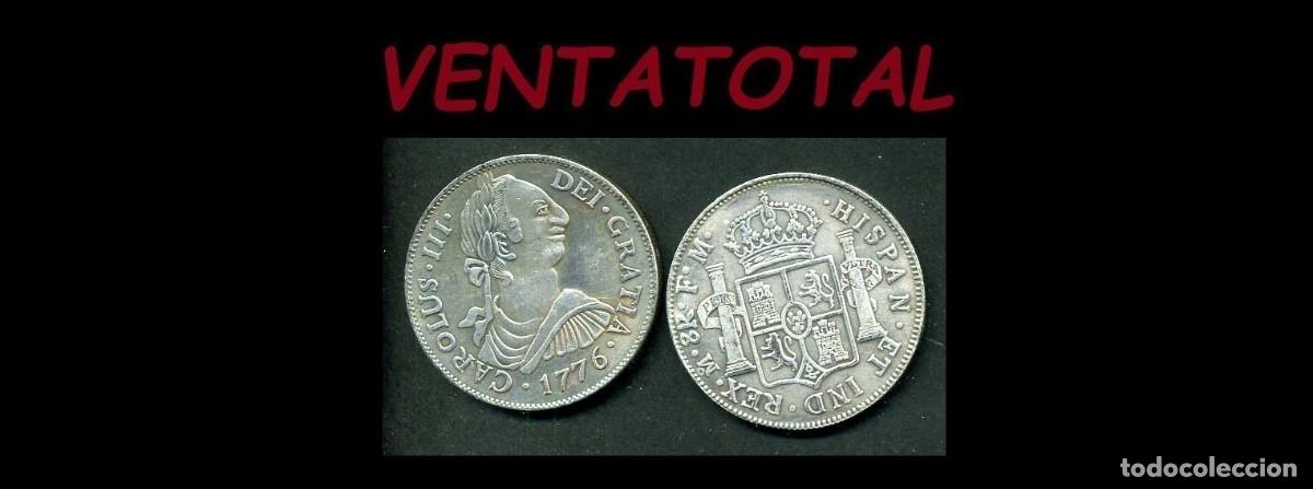 Reproducciones billetes y monedas: ESPA&Ntilde;A MONEDA DE 8 REALES A&Ntilde;O 1776 ( REY CARLOS III DE ESPA&Ntilde;A ) PESO 25,4 GRAMOS