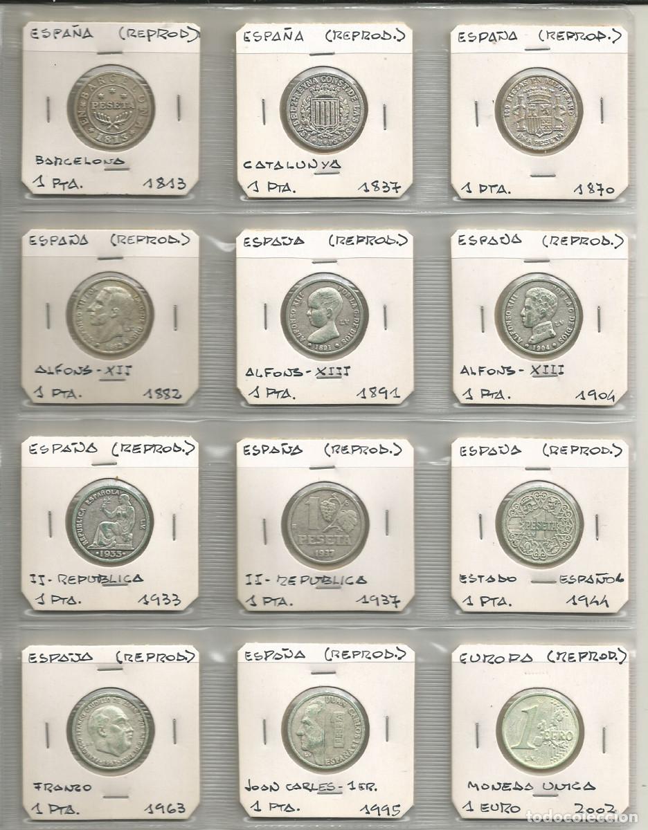 Riproduzioni banconote e monete: ESPA&Ntilde;A - MONEDAS DE 1 PESETA - DESDE 1813 HASTA 2002 - PLATA/NIQUEL - NO CIRCULADAS
