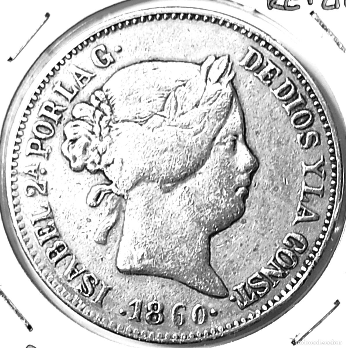 Reproducciones billetes y monedas: ESPA&Ntilde;A - 20 REALES 1860 - MADRID - TOKEN-FALSA DE EPOCA - A - 23,20 GR. ALPACA - DIAMETRO 38 mm - MB