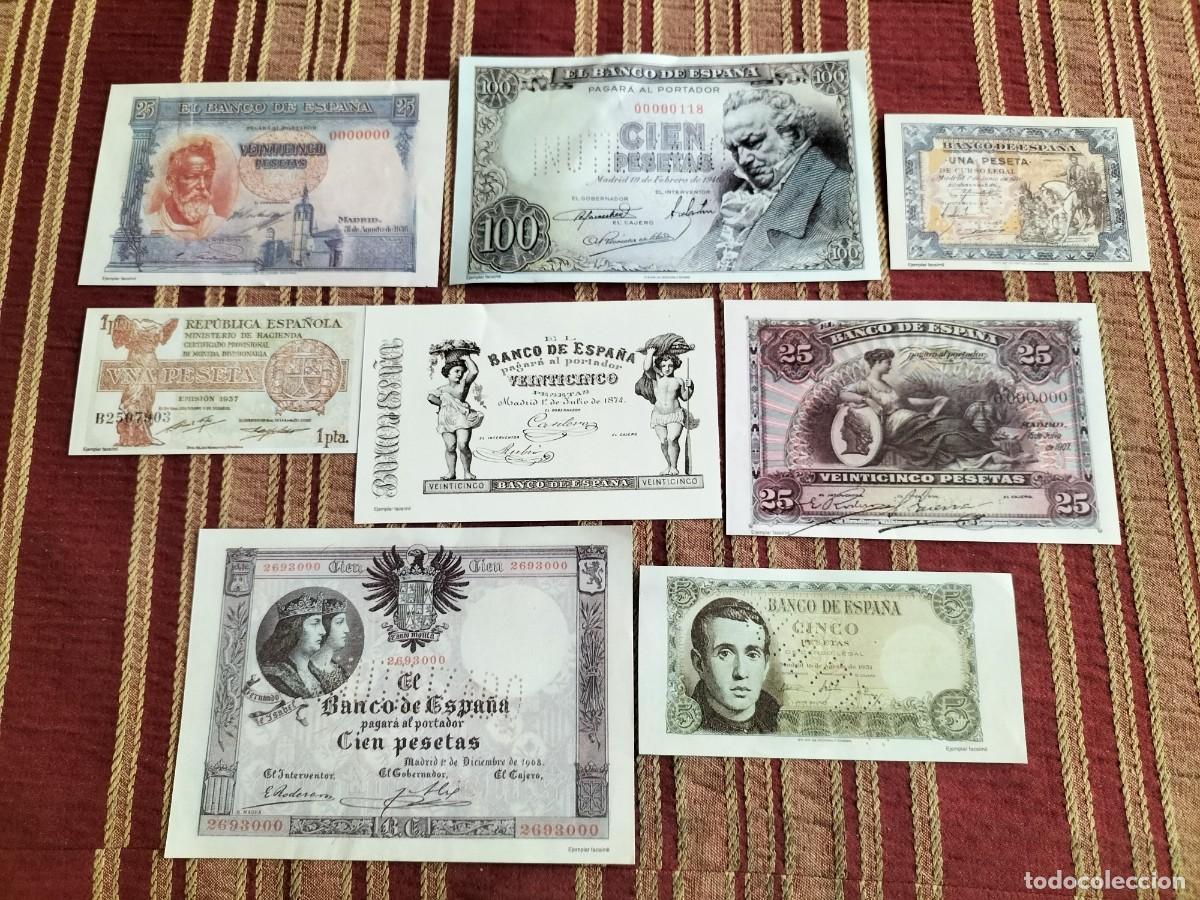 Reproducciones billetes y monedas: (FACSIMIL) LOTE DE 8 BILLETES FACSIMILES/REPRODUCCIONES