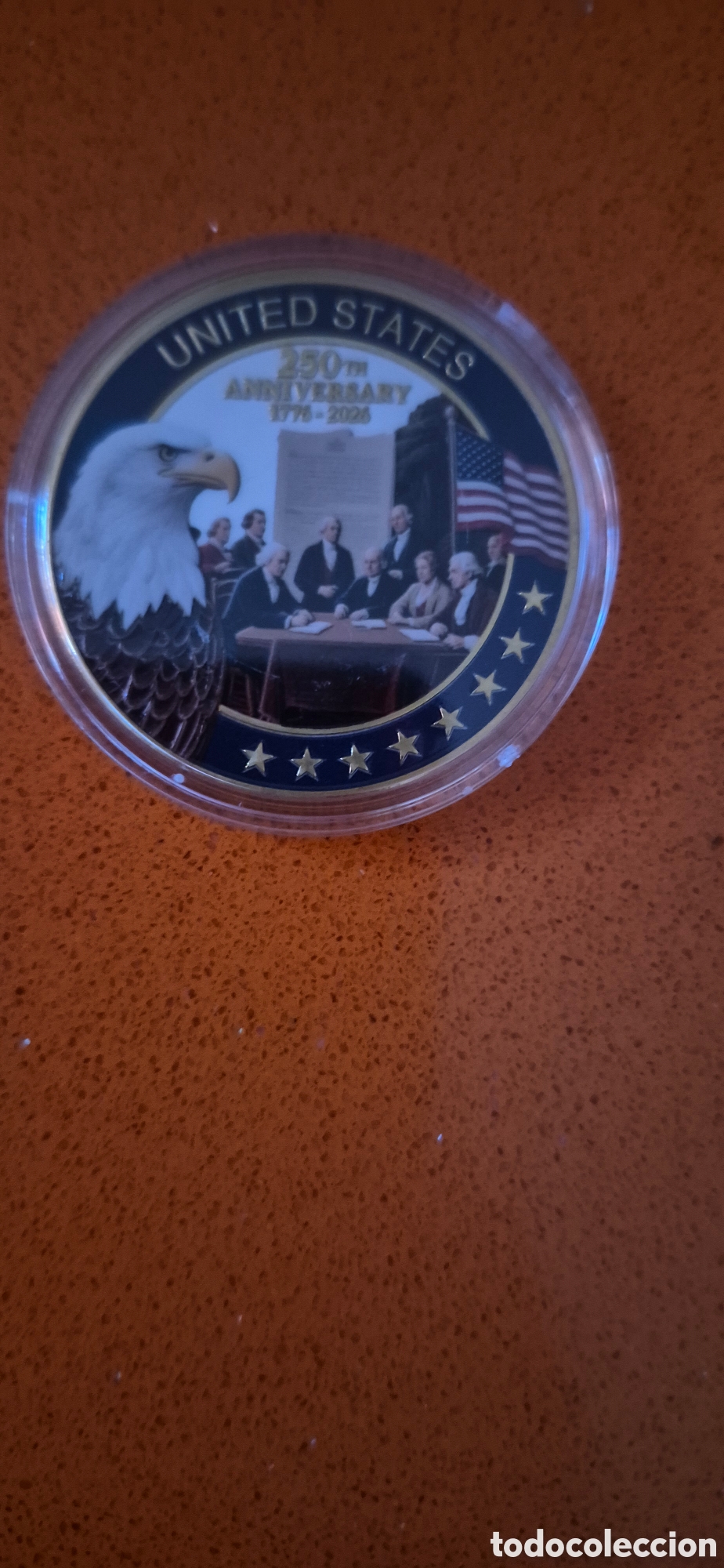 Reproducciones billetes y monedas: MONEDA 250 ANIVERSARIO DE EEUU