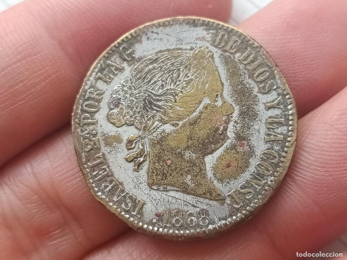 Reproducciones billetes y monedas: Un escudo de 1868 falsa de &eacute;poca