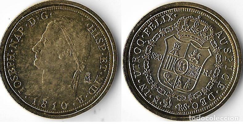 Reproducciones billetes y monedas: ESPA&Ntilde;A -320 Reales - Joseph Napoleon - ORO 24 K -(CONDICION VER IMAGENES Y DESCRIPCION