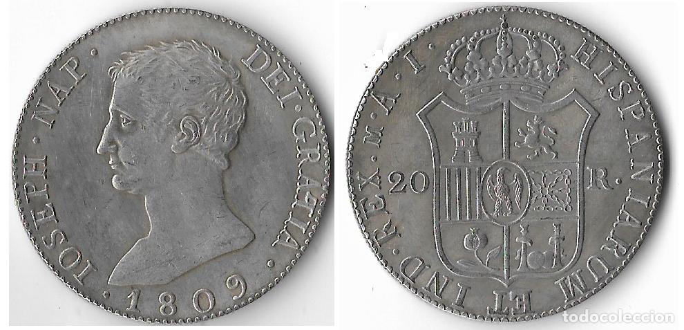 Reproducciones billetes y monedas: ESPA&Ntilde;A - JOSE NAPOLEON 1809 - 20 REALES